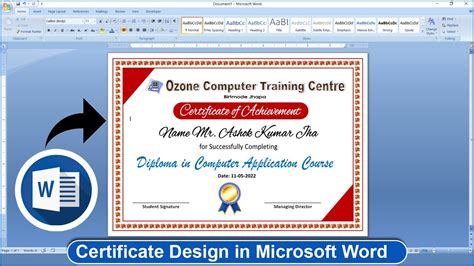 Creating a Certificate in Microsoft Word YouTube