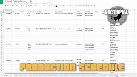 Creating a Production Schedule in Google Docs YouTube