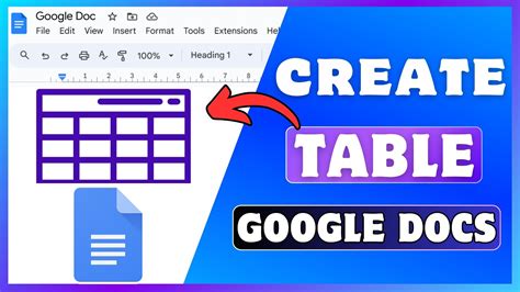 Creating a Table in Google Docs YouTube