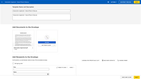 Creating a Template on DocuSign for use on Update Capital Update