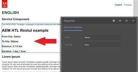 Creating an AEM HTML Template Language Component that displays data