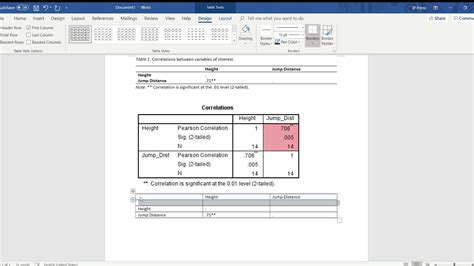 Creating an APAstyle correlation table in Word YouTube