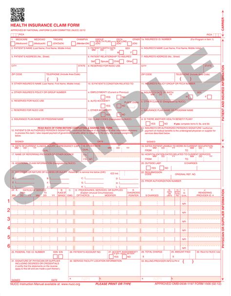 Creating and printing a CMS 1500 (HCFA) claim form