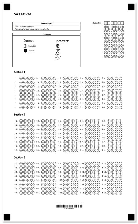 Creating and reading machinereadable SAT sheets