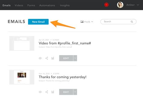 Creating and sending an email using a template BombBomb