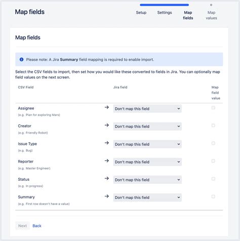 Creating issues using the CSV importer Jira Core Data Center and
