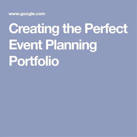 Creating the Perfect Event Planning Portfolio - Purplepass