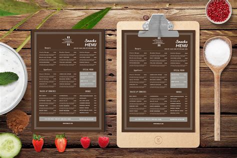 Creative A4 Single Page Menu PSD Template 99Effects