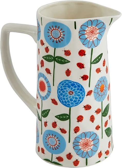 Creative Co-Op Cottagecore Stoneware Pitcher with Floral Design…