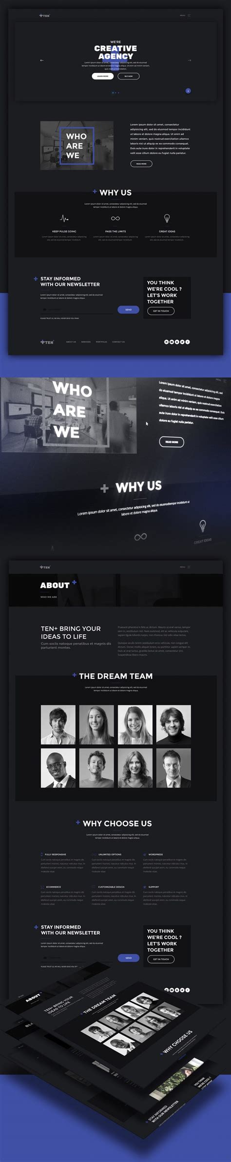 Creative Digital Agencies Website Templates Free PSD Set