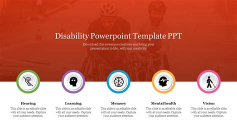 Creative Disability PowerPoint Template PPT Design