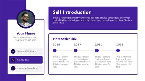 Creative Self Introduction Slide Template for PowerPoint SlideModel