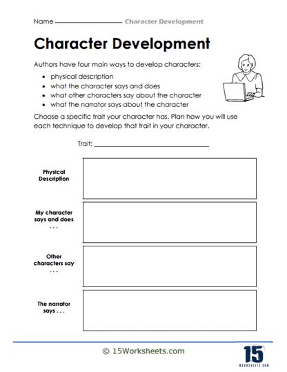 Creative writing character development worksheet
