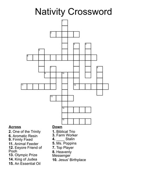 Creche trio crossword clue. Creche trio (with "The") (54.21%) New Suggestion for "Crèche setting" Know another solution for crossword clues containing Crèche setting? Add your answer to the crossword database now. Clue. Answer. What is 6 + 7. Please check your inputs again. Submit Scrabble Cheat Anagram Word with Friends Cheat. Find Crossword Clues by Letter ... 