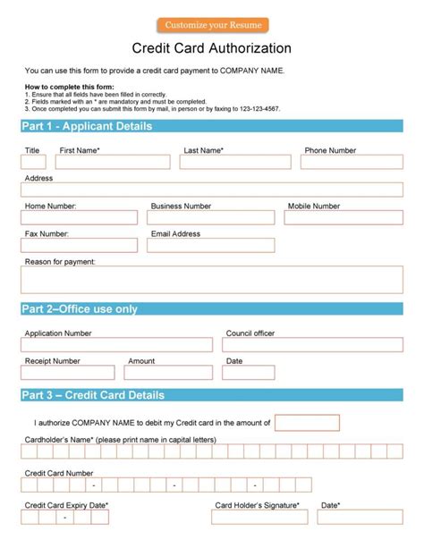 Credit Card On File Agreement FREE 10+ Sample Credit Card Forms in