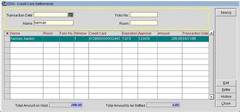 Credit Card Settlements - Oracle