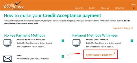 Credit acceptance guest pay. With the Customer Portal, you can manage your account 24/7, make payments, and schedule AutoPay. 