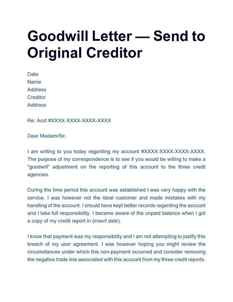 Credit one goodwill letter. Things To Know About Credit one goodwill letter. 