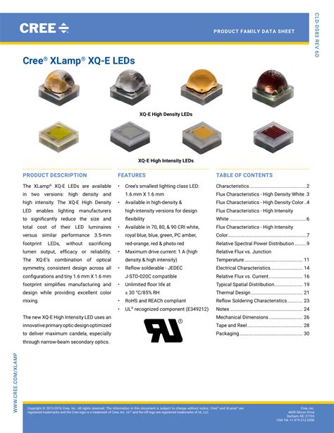 Cree XLamp XQE LED Data sheet