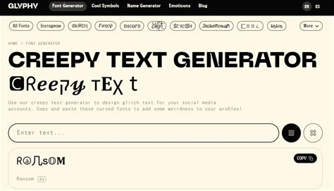 Creepy text.  The Creepy Text Generator is an online tool that converts normal...