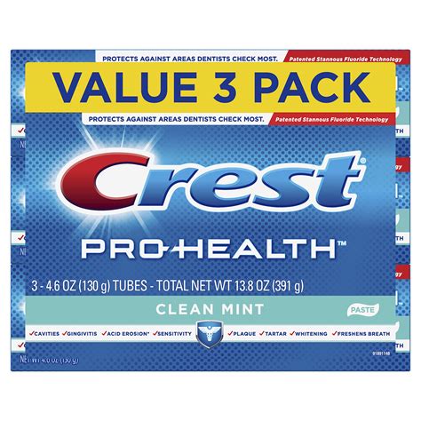 Crest Pro-Health Clean Mint Toothpaste 7.8 Oz (Pack of 4)