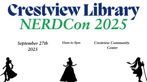 Crestview library events.  for the first hunt Crestview Library NERDcon is the ...