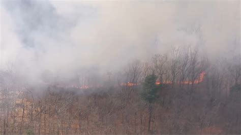 Crews battle brush fires in Northborough, near Mass. Pike