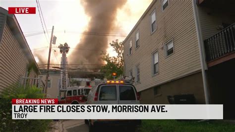 Crews fighting fire on Stow Avenue in Troy