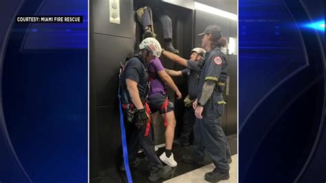 Crews rescue man stuck in elevator shaft in Brickell