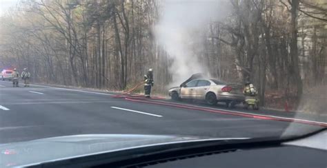 Crews respond to car fire on Northway