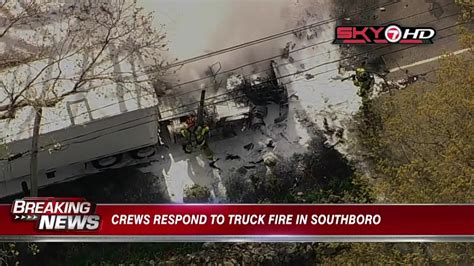 Crews respond to truck fire in Southboro