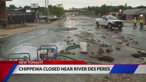 Crews rush to repair water main break along Chippewa in south St. Louis