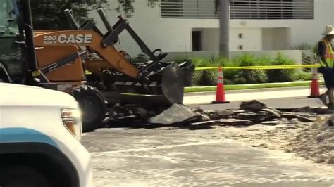 Crews work on water mane break in Fort Lauderdale