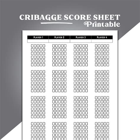 Cribbage Score Chart,cribbage Score Sheet,cribbage Points Chart