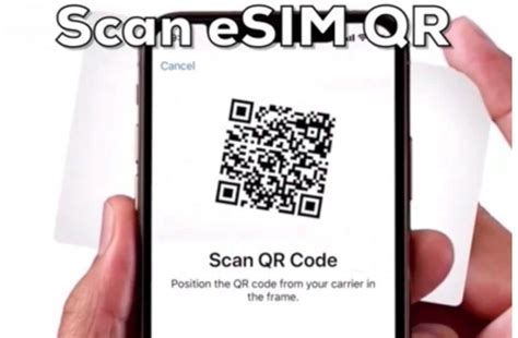 Open the Camera app and scan your QR code. When the Cellular Plan Detected notification appears, tap it. If you’re using an iPhone with iOS 17.4 or later and you receive a QR code from your carrier in an email, or from the carrier webpage, touch and hold the QR code, then tap Add eSIM. Tap Continue at the bottom of the screen. Tap Add ...