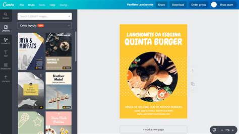 Crie Panfletos Lanchonete Online Gratuitamente Canva