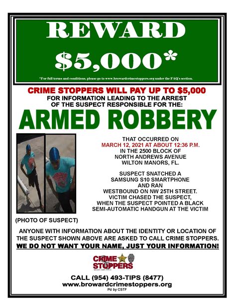 Crime Stoppers offering $5,000 reward for information on armed robbery at Wilton Manors smoke shop