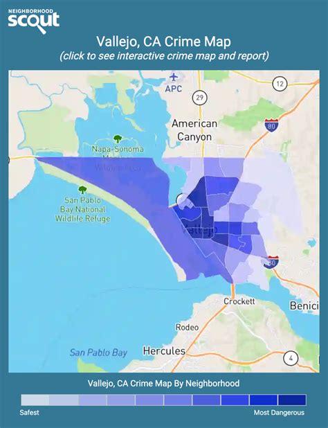 Crime rate in vallejo ca. The Vallejo-Fairfield, CA Metro Area has a higher rate of crime than the national average. The violent crime rate in the area is 26.4, compared to the US average of 22.7. Additionally, the property crime rate in this region is 39.7, which is much higher than the average of 35.4 across America. 