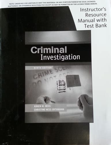 Criminal investigation instructors resource manual with test bank. - Der orvis anfängerleitfaden für karpfenfliegen von dan frasier.