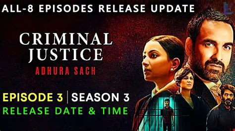 Criminal Justice Adhura Sach is an Indian web series directed by Rohan Sippy. It stars Shweta Basu Prasad and Pankaj Tripathi in the lead roles. The series is made under the banner of BBC Studio in association of Applause Entertainment. It will premier on 26 August 2022 on Disney+ Hotstar. Cast. 