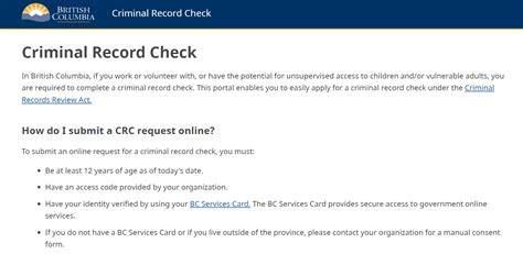 Criminal record check bc contact number.  You can request your driving record...