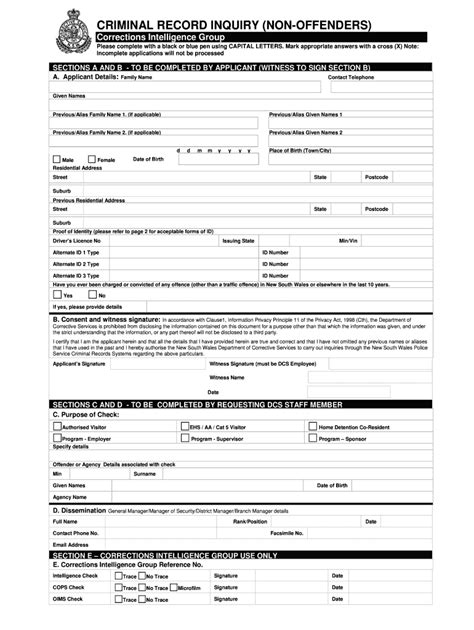 Criminal record copy.  Mail the completed form, along with a copy of your...