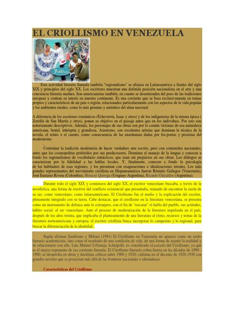 Criollismo en venezuela en cuentos y prédicas. - Owner manual nissan almera classic b10.