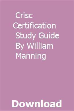 Crisc certification study guide by william manning. - Manuale di servizio del motore farymann.