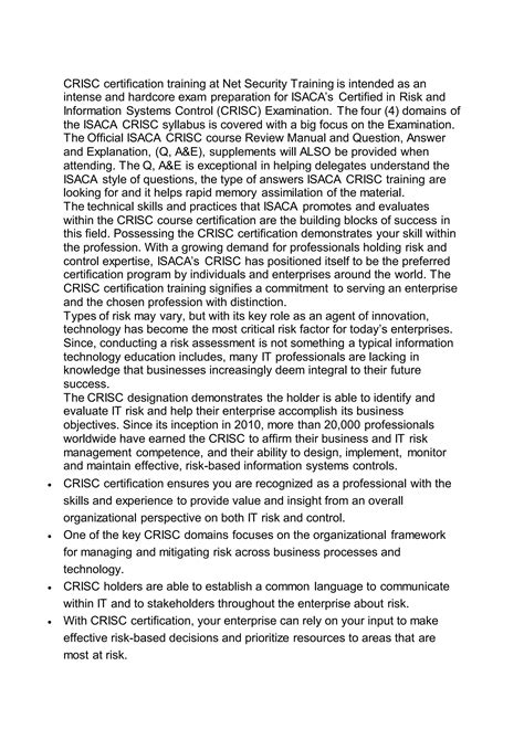 Crisc failed.  Also, keep the pedal down on studying.  I took the test...