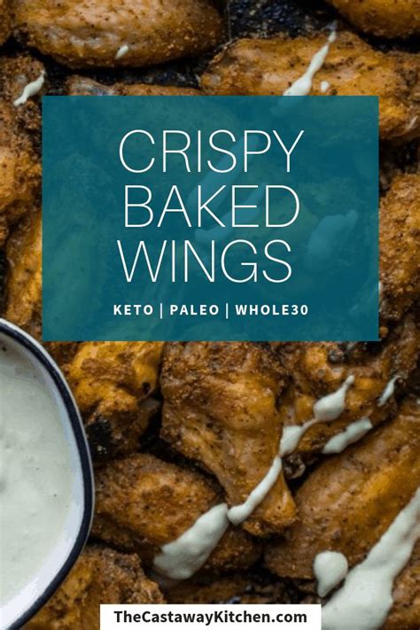 Crispy Keto Wings with Creamy Garlic Sauce (Baked, Paleo, Whole30)