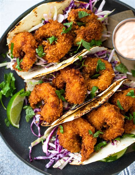 Crispy Shrimp Tacos with Cilantro Cabbage Slaw - Gimme …