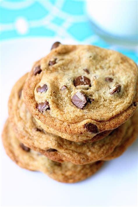 Crispy chocolate chip cookies. Preheat the oven to 375 degrees F. Line 2 half baking sheets with parchment paper. Cream together the butter, granulated sugar, brown sugar, salt, baking powder, baking soda, water and vanilla in ... 