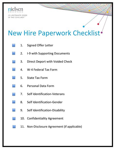 Internal new hire paperwork includes documents 