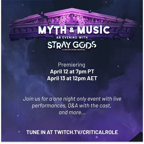 Critical Role is hosting a Myth & Music event for Stray Gods: The ...